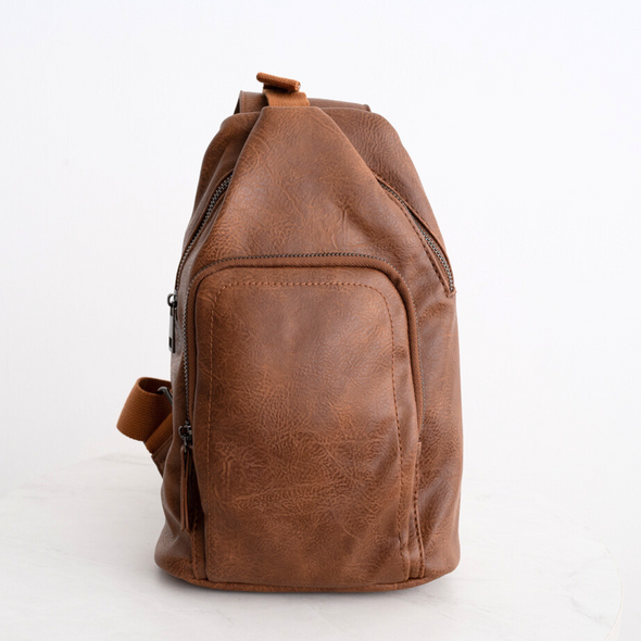 Leather Sling Bag – Brown