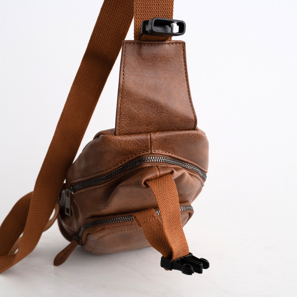 Leather Sling Bag – Brown