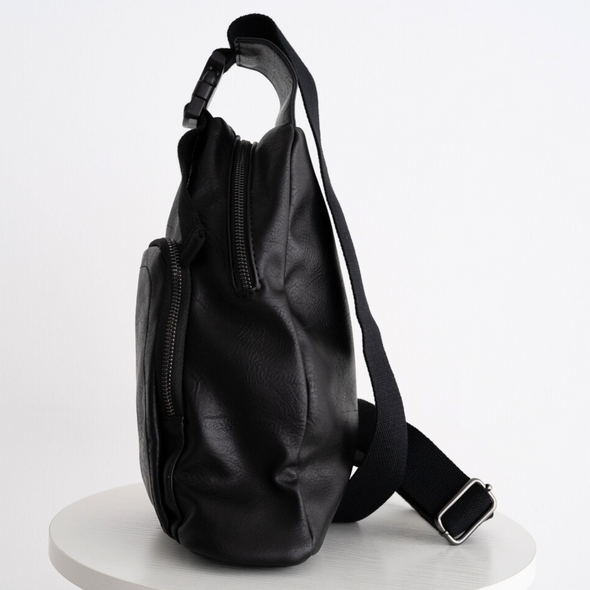 Leather Sling Bag – Black