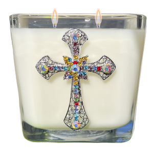 Cassia Jeweled Cross Candle