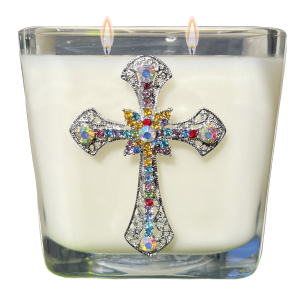Cassia Jeweled Cross Candle