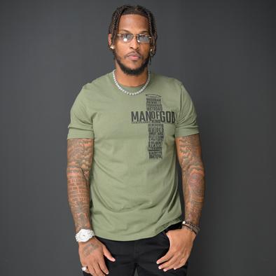 T.D. Jakes – Man of God Cross T-Shirt – Olive Green – Left Chest Cross