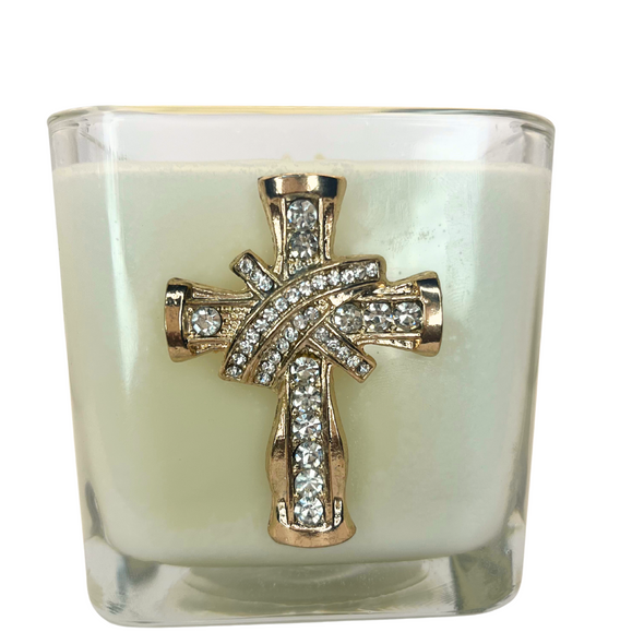 Frankincense & Myrrh Gold Cross Candle