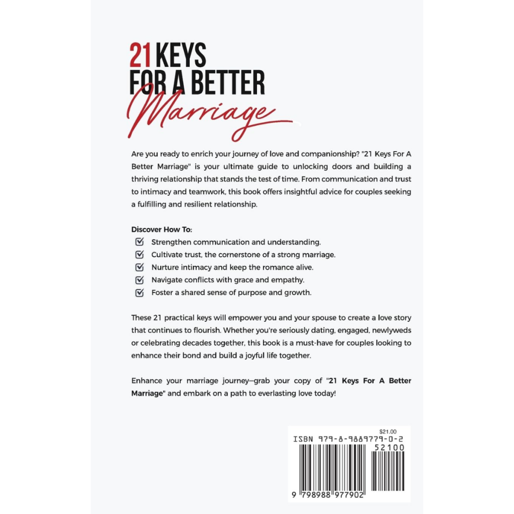 The Potter’s House – 21 Keys For A Better Marriage Book