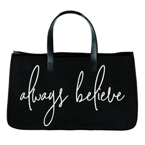 Always Believe-Large Canvas Totes