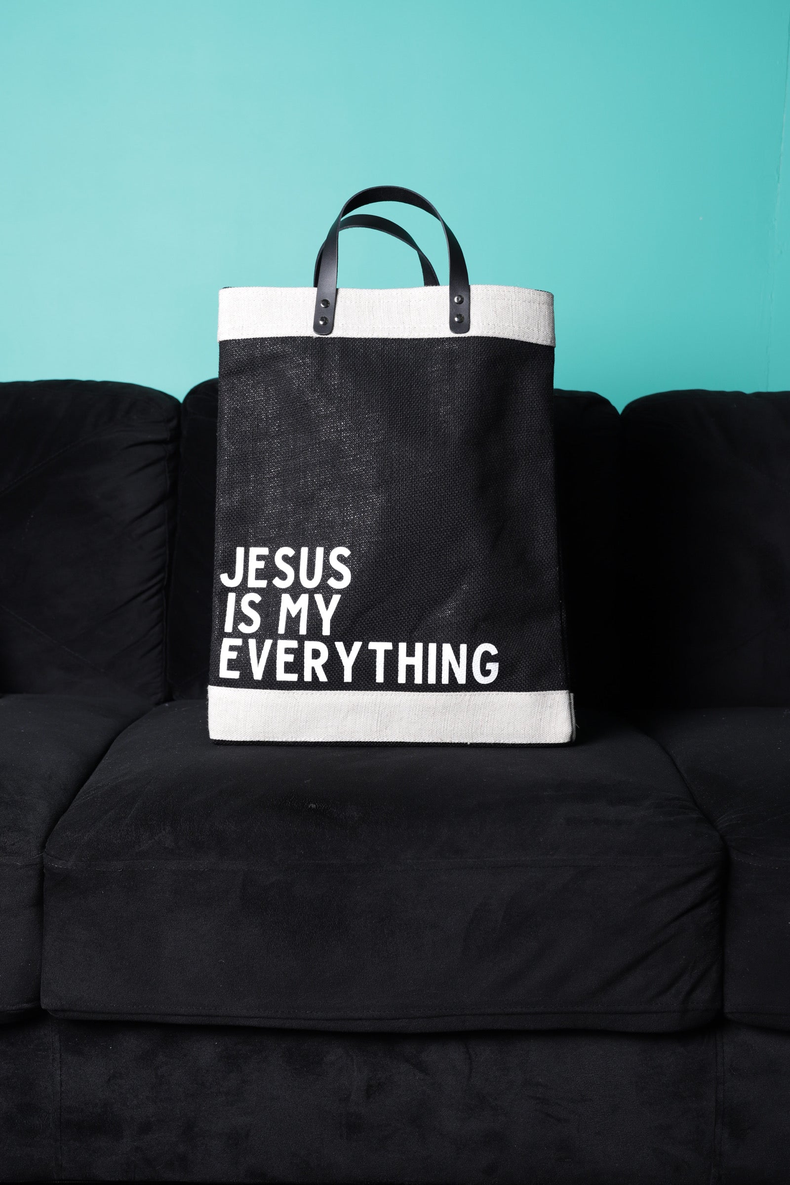 shop4ever Jesus is My Everything Tote Bag Cotton Canvas Tote Reusable  Shopping Bag 10 oz