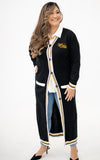 T.D. Jakes - WTAL Black Duster Coat  -White, Gold and Pearl Trim