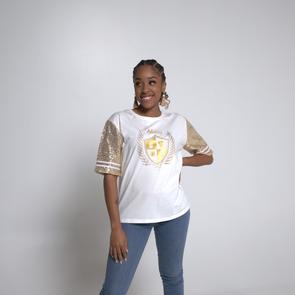T.D. Jakes - WTAL Crest Shirt with Sequin Sleeve Jersey